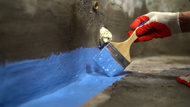 Commercial Waterproofing project at a Russellville, IN business property by SJ Waterproofing Pros